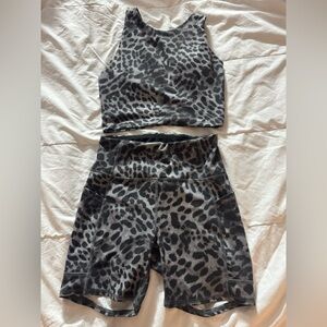 ***SOLD*** Jessica Simpson Leopard Print Crop Top and Shorts Set